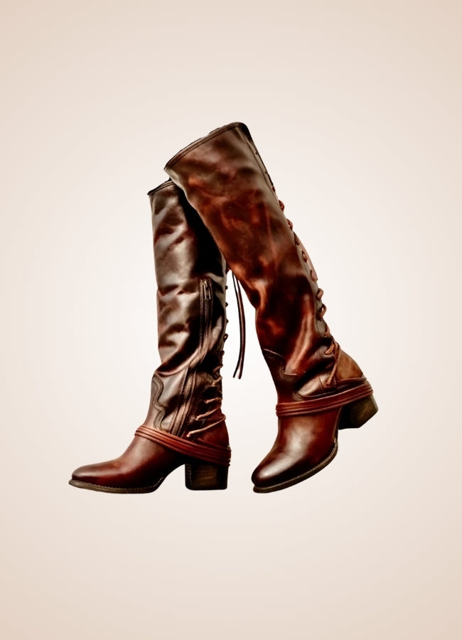 Steampunk Knee High Lace Boots - Steampunk Australia