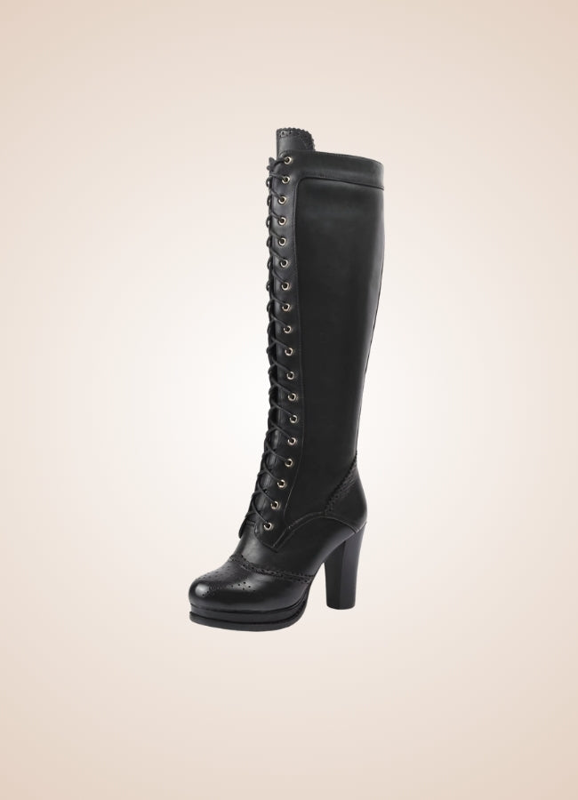 Steampunk Lace Up Long Boots - Steampunk Australia