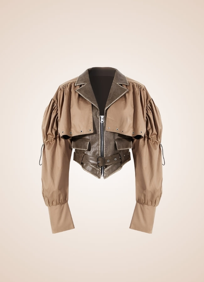 Steampunk Leather Crop Top Jacket - Steampunk Australia