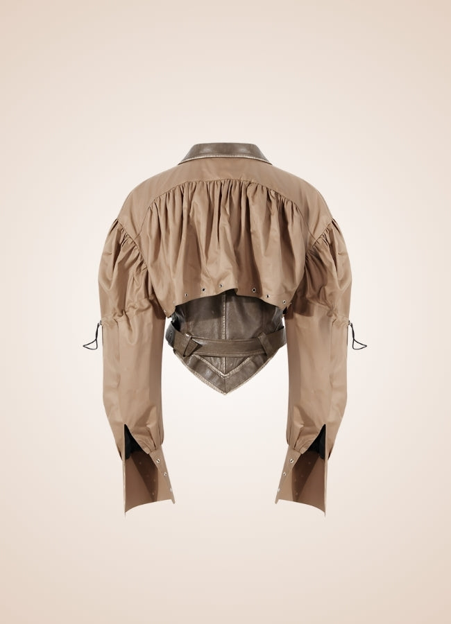 Steampunk Leather Crop Top Jacket - Steampunk Australia