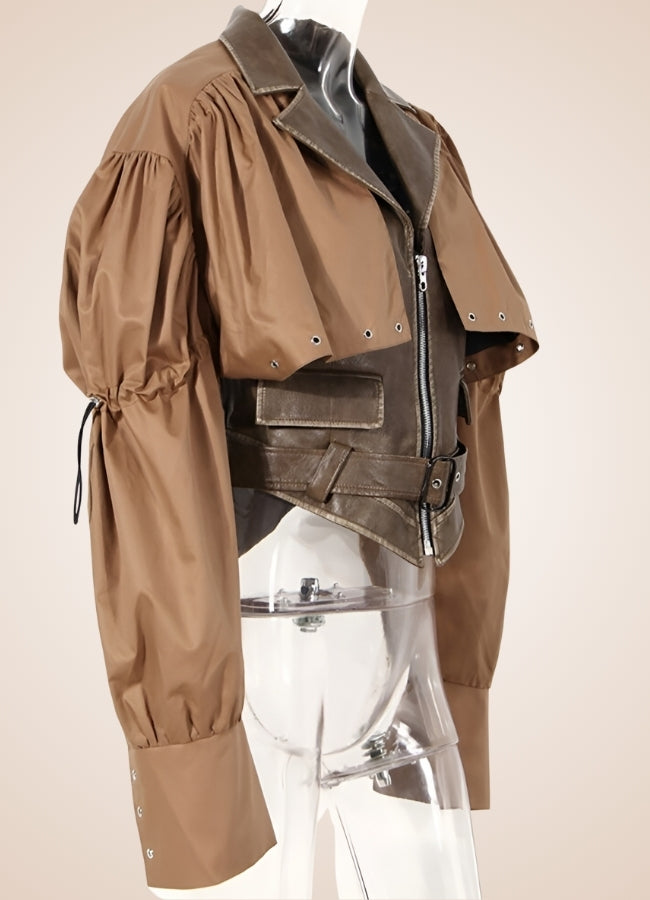 Steampunk Leather Crop Top Jacket - Steampunk Australia