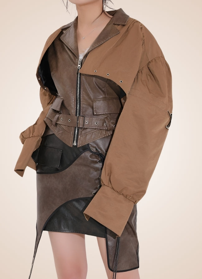 Steampunk Leather Crop Top Jacket - Steampunk Australia