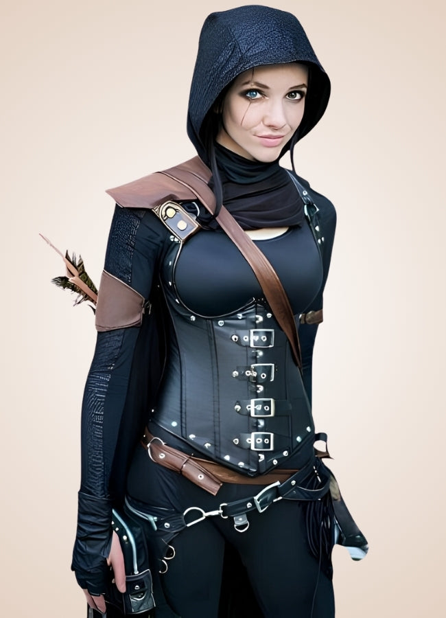 Steampunk Leather Gothic Corset - Steampunk Australia