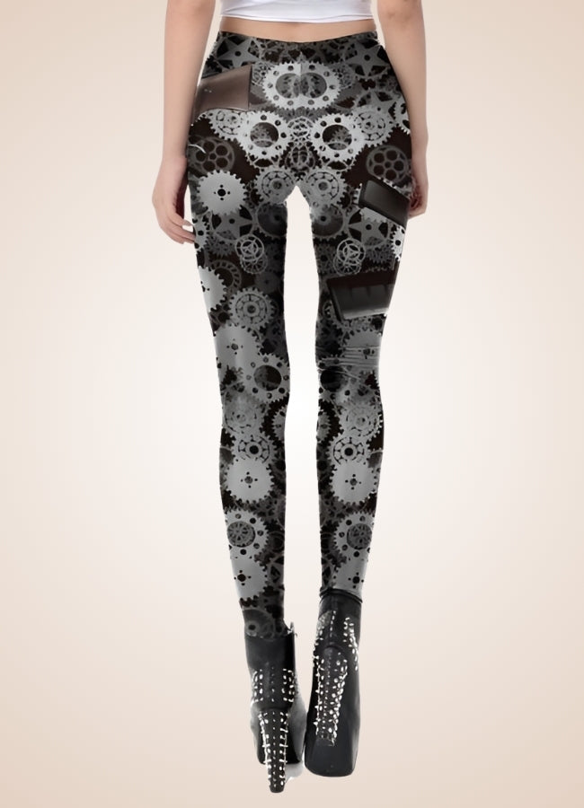 Steampunk Mechanical Print Legging - Steampunk Australia