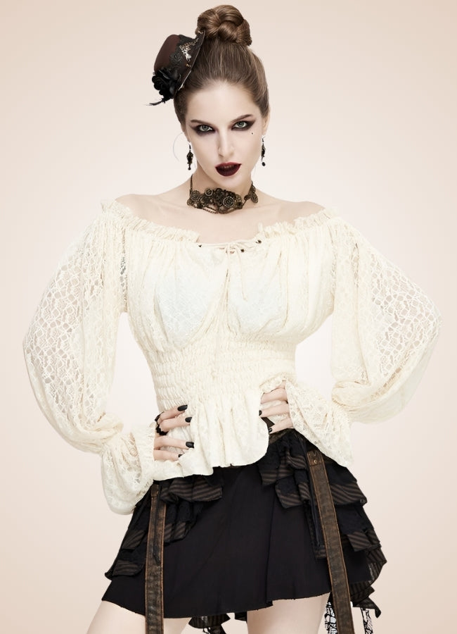Steampunk Off Shoulder Shirt - Steampunk Australia