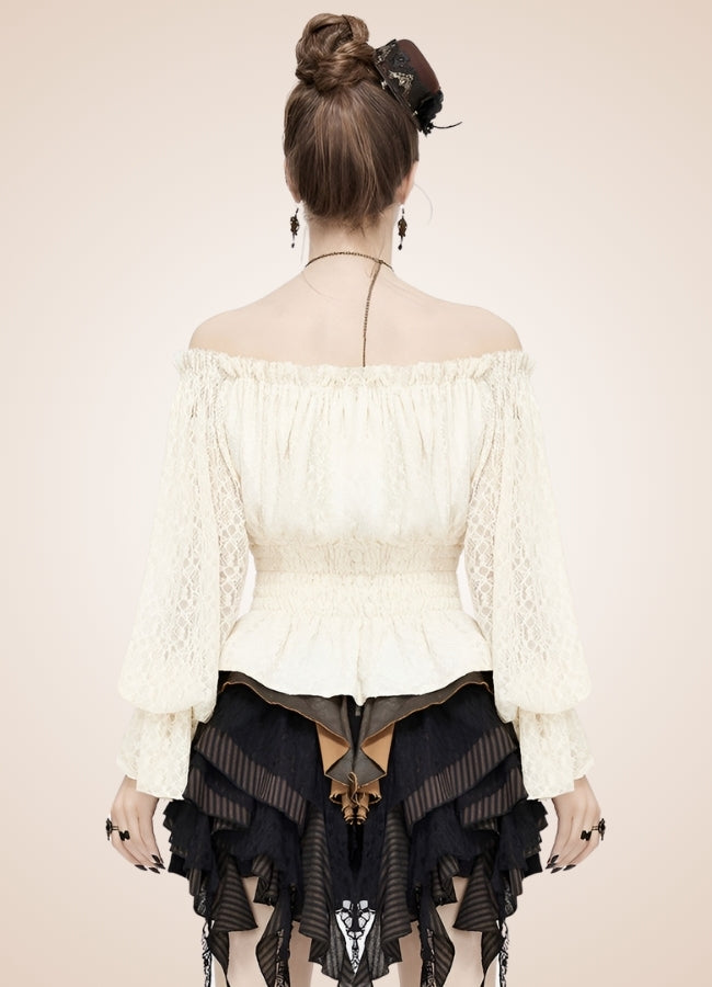 Steampunk Off Shoulder Shirt - Steampunk Australia