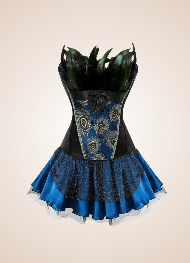 Steampunk Peacock Corset Dress - Steampunk Australia