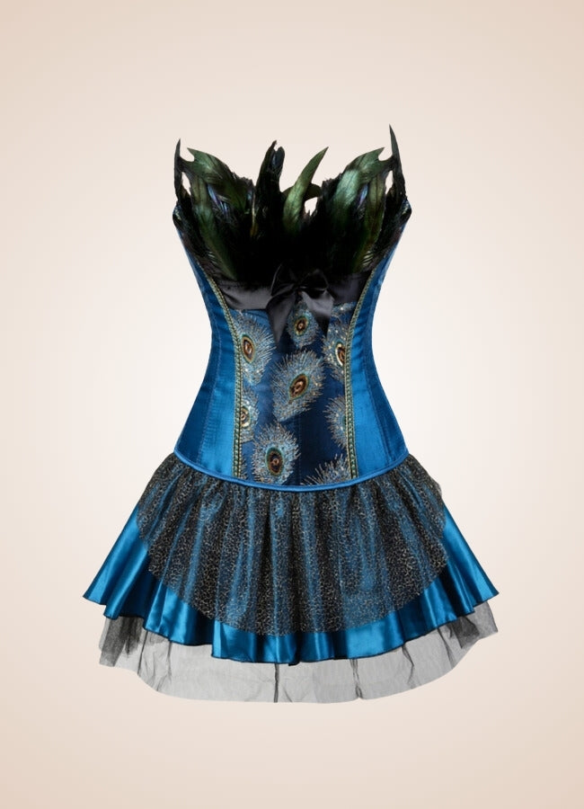 Steampunk Peacock Corset Dress - Steampunk Australia