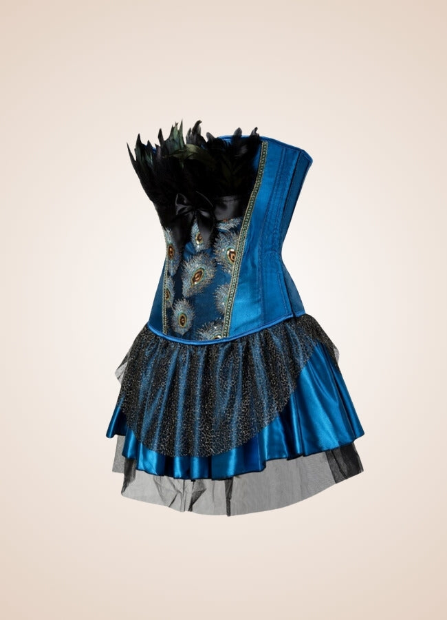 Steampunk Peacock Corset Dress - Steampunk Australia