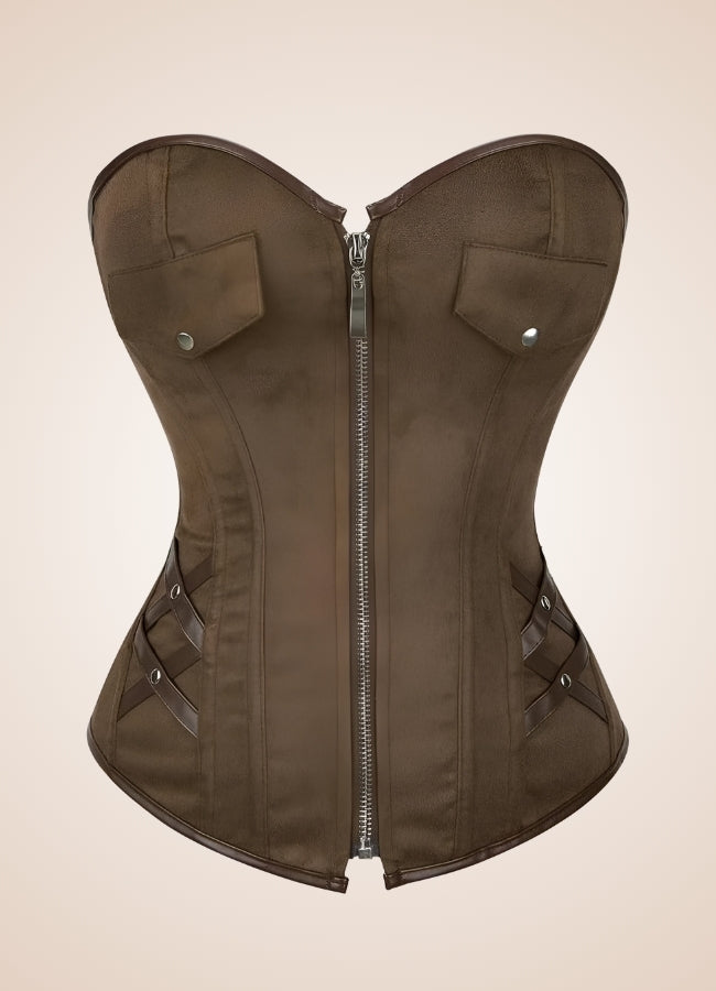 Steampunk Pirate Brown Corset - Steampunk Australia