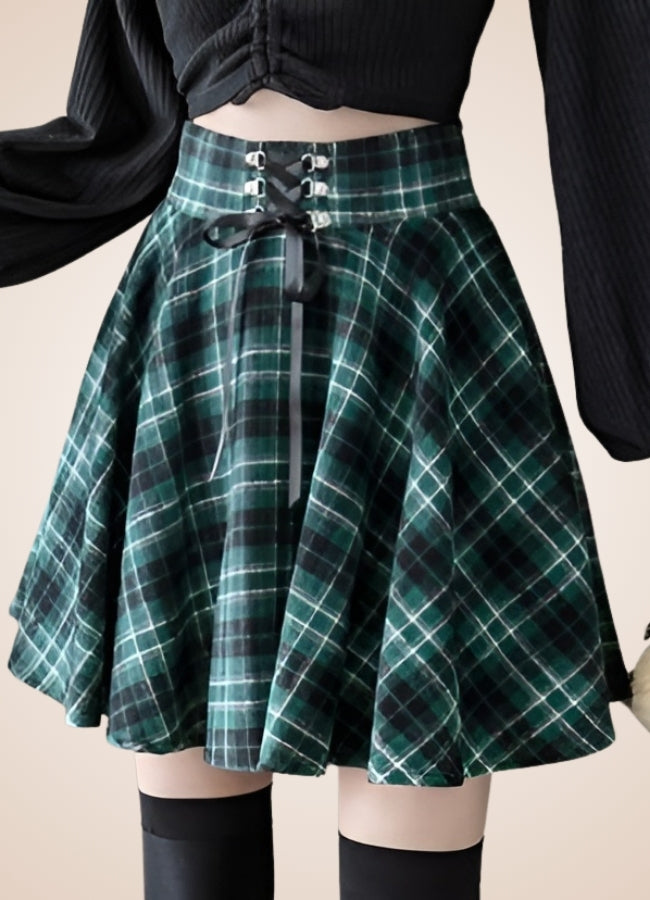 Steampunk Plaid Skater Skirt - Steampunk Australia