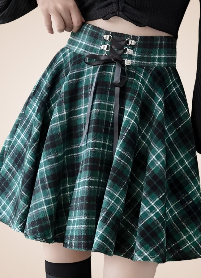 Steampunk Plaid Skater Skirt - Steampunk Australia