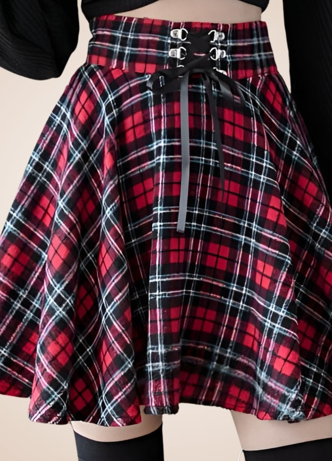 Steampunk Plaid Skater Skirt - Steampunk Australia