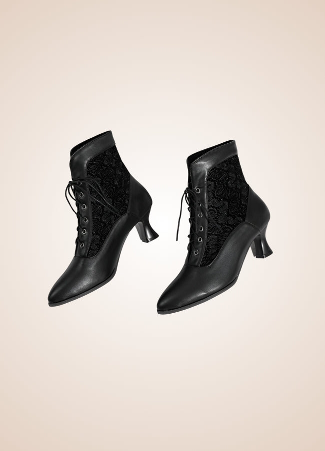 Steampunk Pointed Toe Ankle Boots - Steampunk Australia