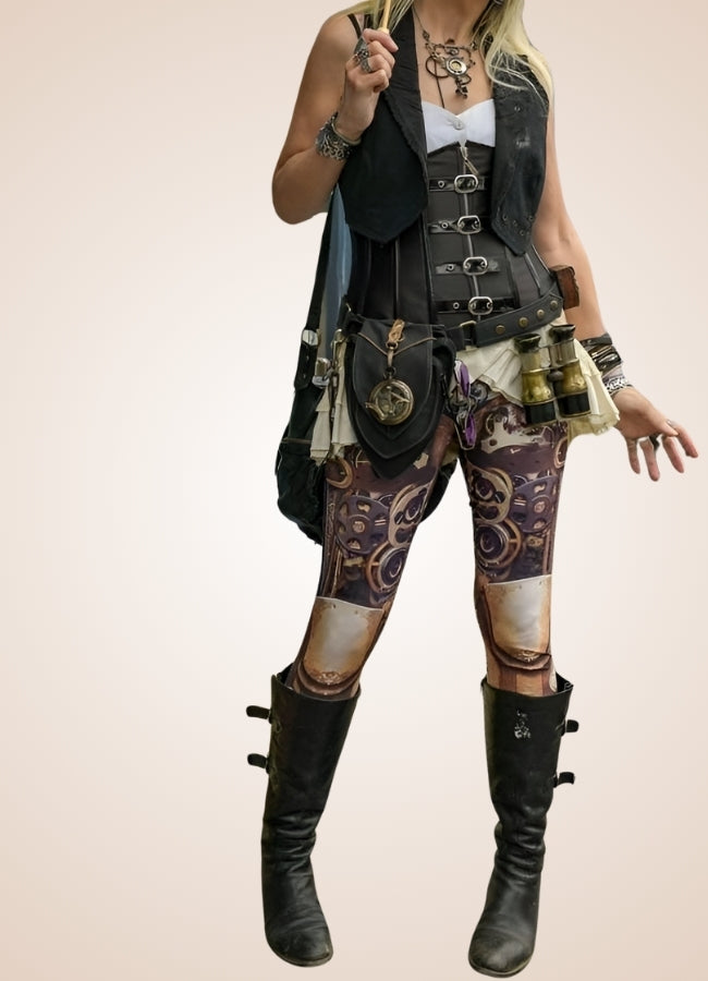 Steampunk Printed Legging - Steampunk Australia
