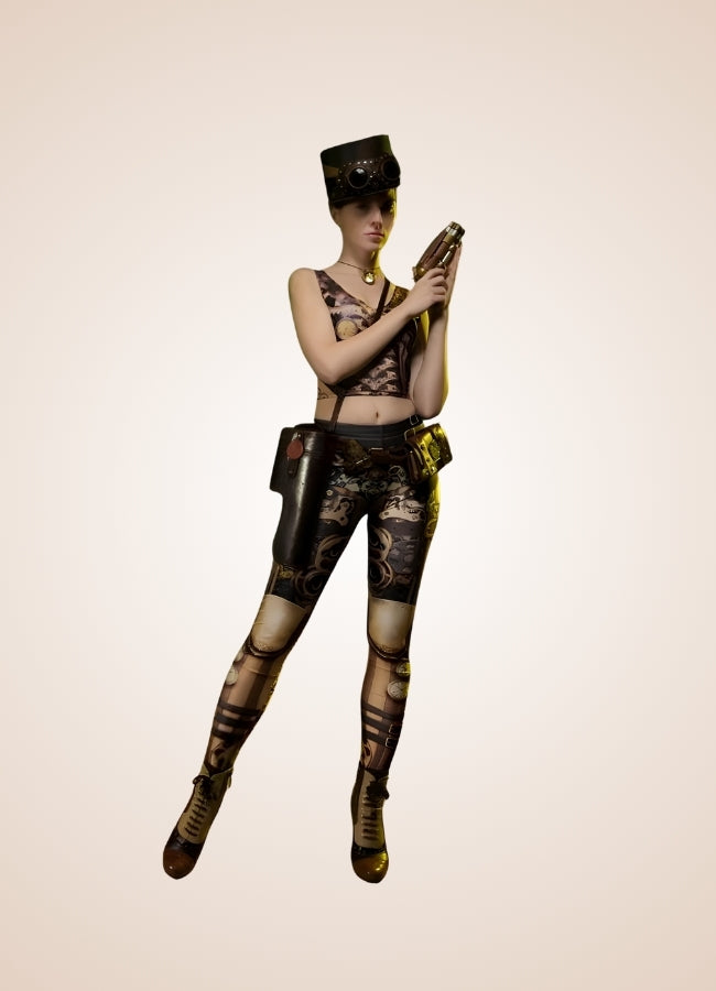 Steampunk Printed Legging - Steampunk Australia