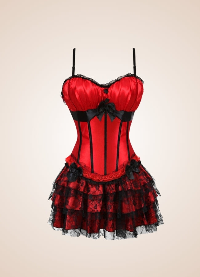 Steampunk Red Corset Mini Dress - Steampunk Australia