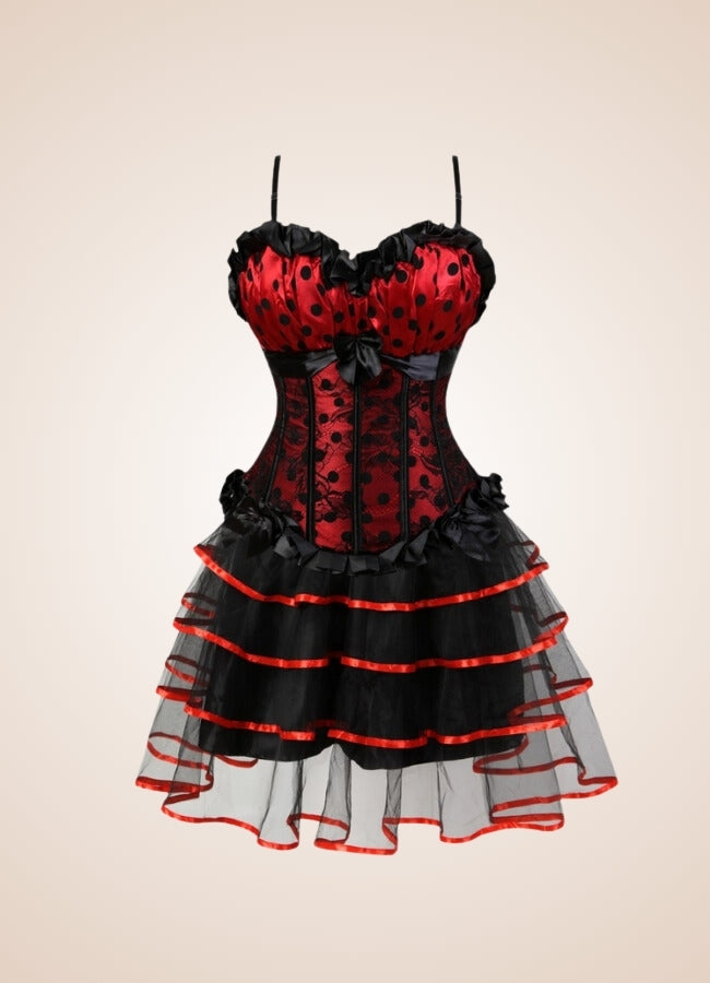 Steampunk Red Corset Mini Dress - Steampunk Australia