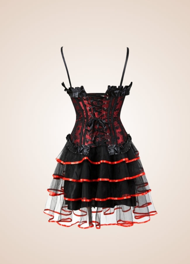 Steampunk Red Corset Mini Dress - Steampunk Australia