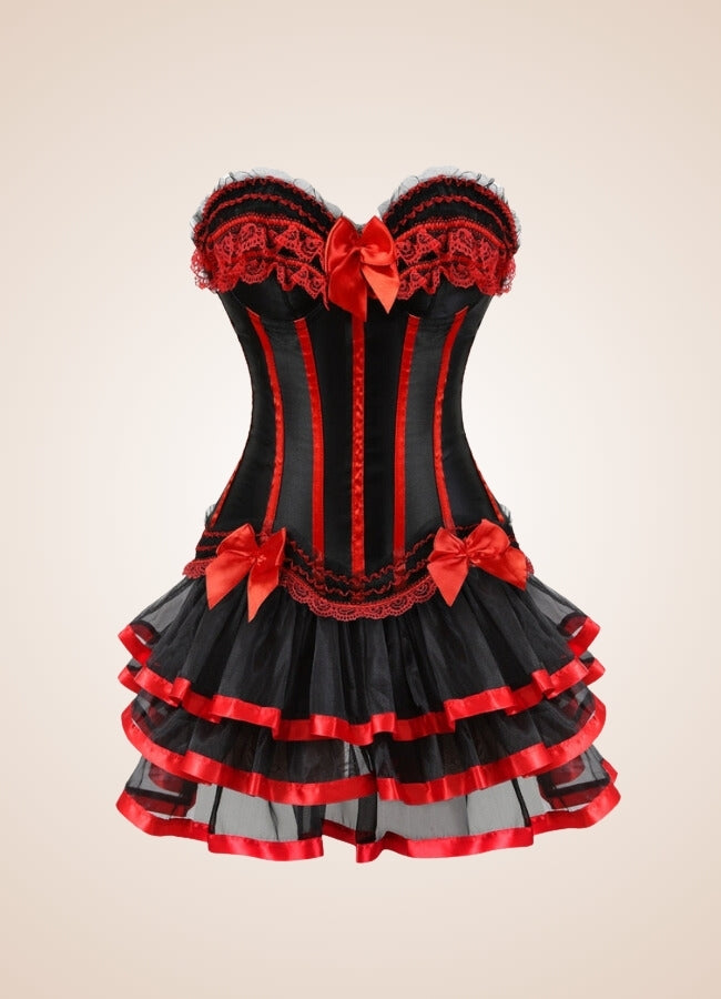 Steampunk Red Corset Mini Dress - Steampunk Australia