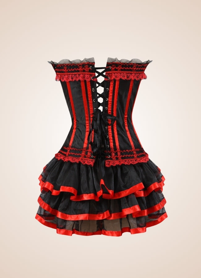 Steampunk Red Corset Mini Dress - Steampunk Australia