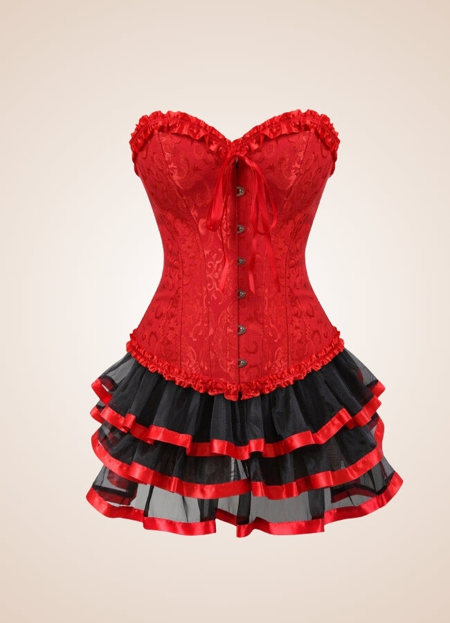 Steampunk Red Corset Mini Dress - Steampunk Australia