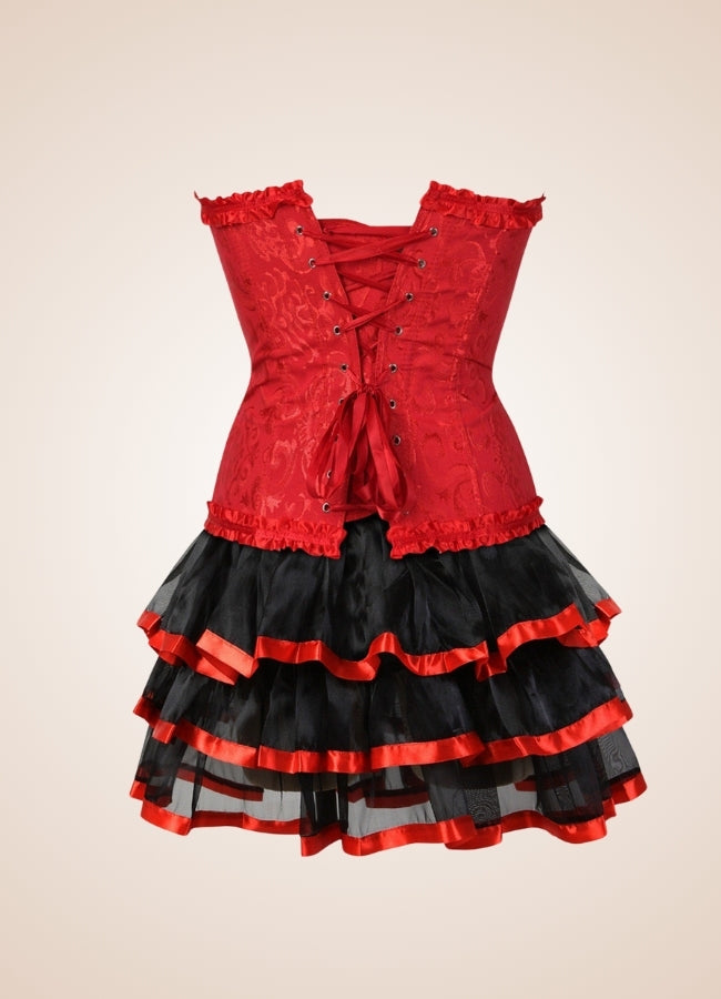 Steampunk Red Corset Mini Dress - Steampunk Australia
