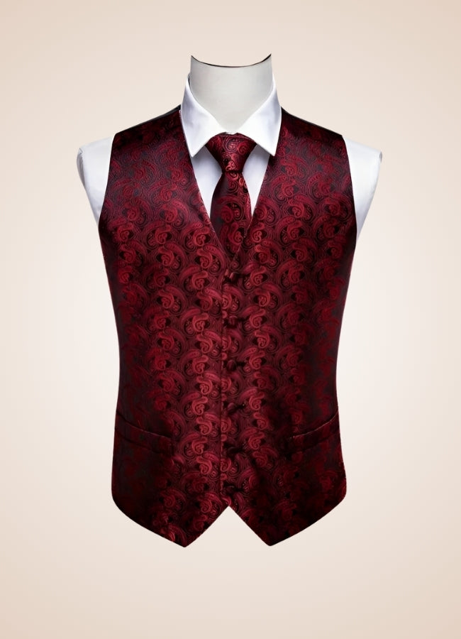 Steampunk Red Suit Vest - Steampunk Australia