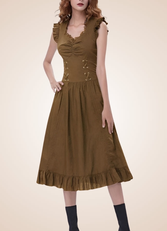 Steampunk Renaissance Sleeveless Dress - Steampunk Australia