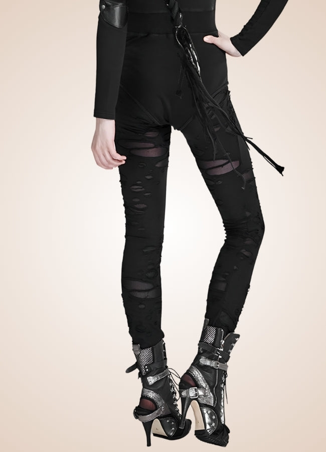 Steampunk Ripped Print Legging - Steampunk Australia