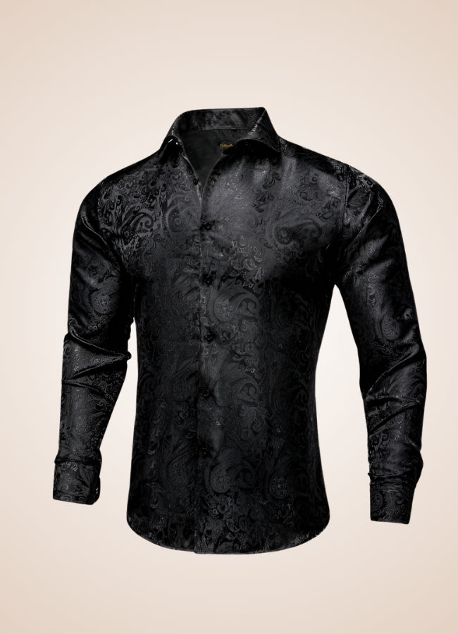 Steampunk Satin Black Shirt - Steampunk Australia