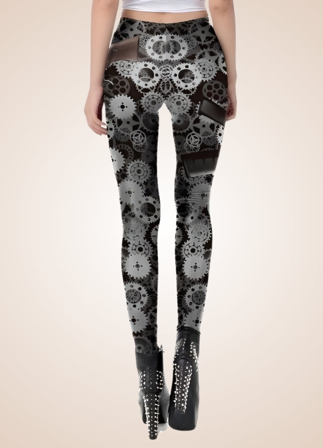Steampunk Silver Gear Legging - Steampunk Australia