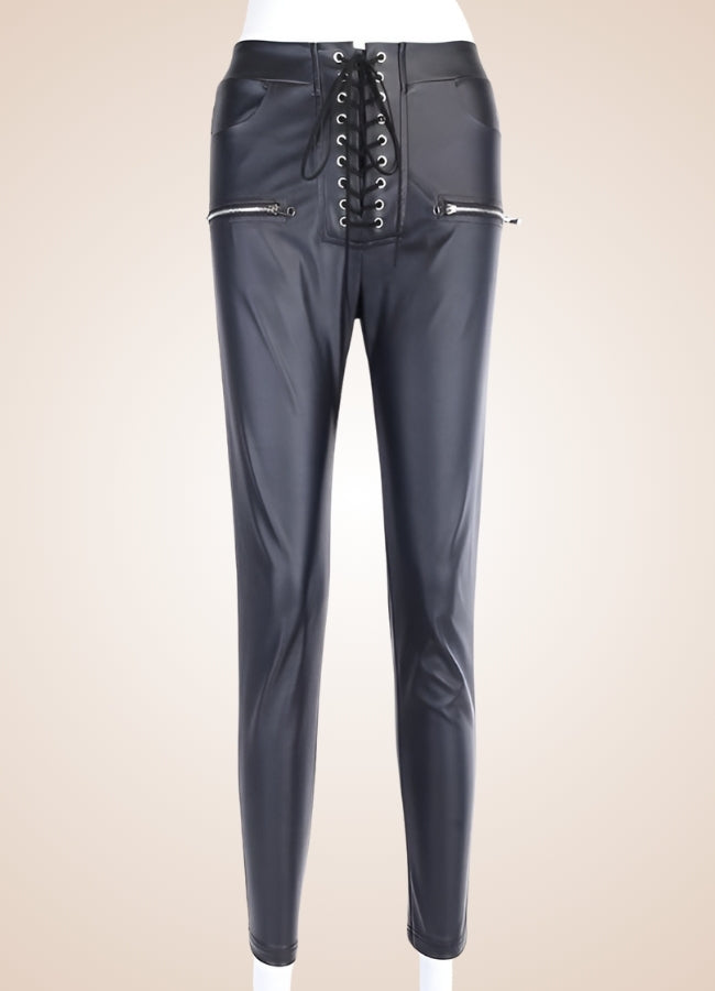 Steampunk Skinny Lace Up Pants - Steampunk Australia