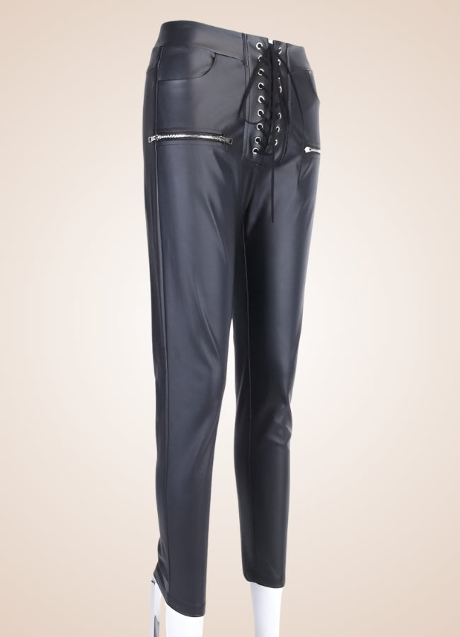 Steampunk Skinny Lace Up Pants - Steampunk Australia