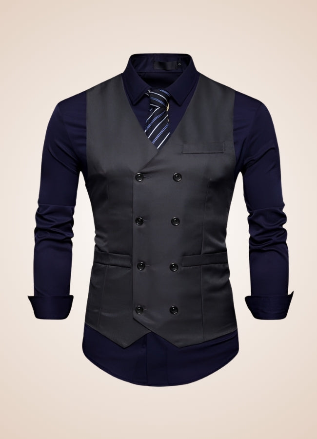 Steampunk Slim Fit Double Breasted Vest - Steampunk Australia