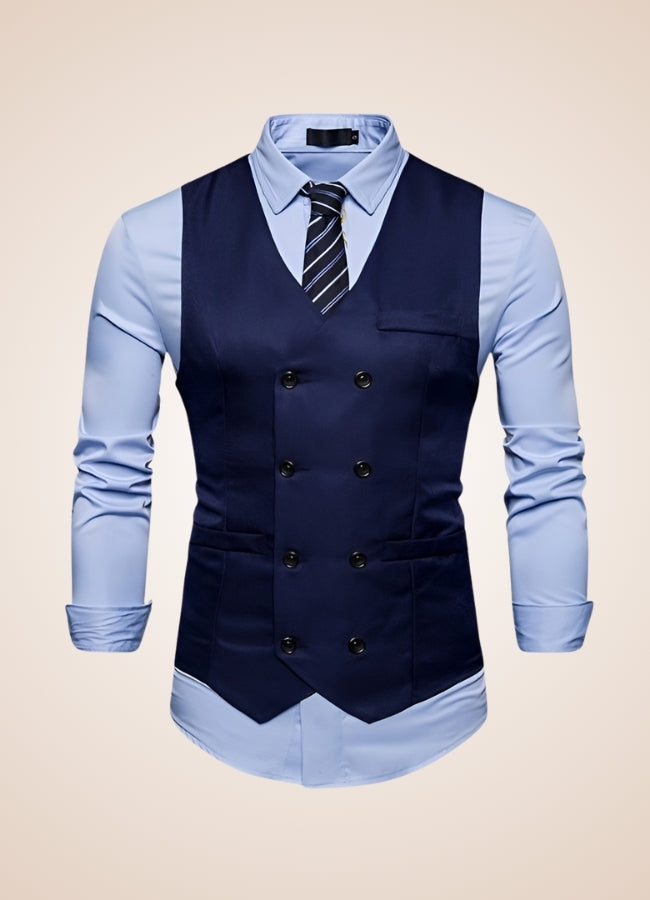 Steampunk Slim Fit Double Breasted Vest - Steampunk Australia