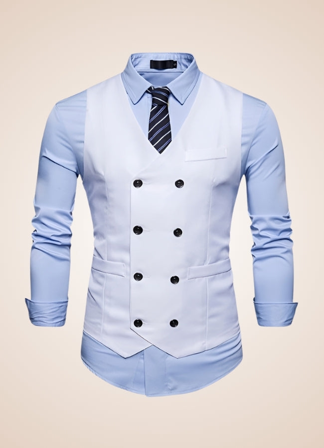 Steampunk Slim Fit Double Breasted Vest - Steampunk Australia