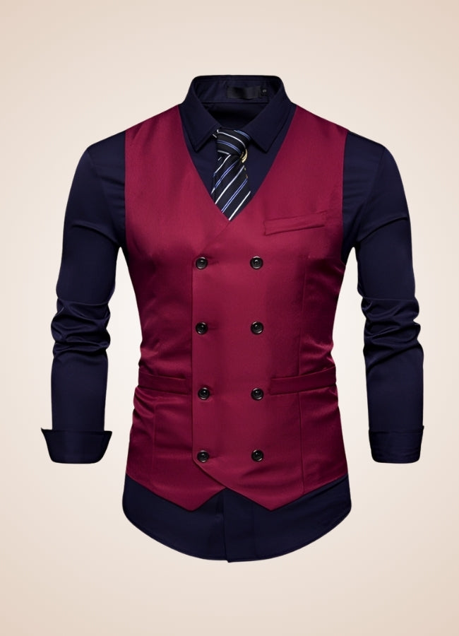 Steampunk Slim Fit Double Breasted Vest - Steampunk Australia