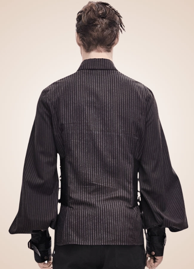 Steampunk Striped Buttom Up Shirt - Steampunk Australia