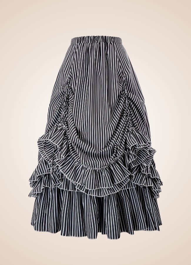 Steampunk Stripped Maxi Skirt - Steampunk Australia