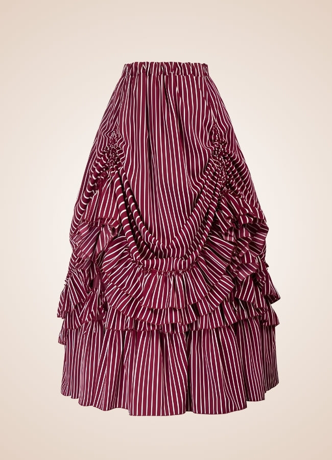 Steampunk Stripped Maxi Skirt - Steampunk Australia