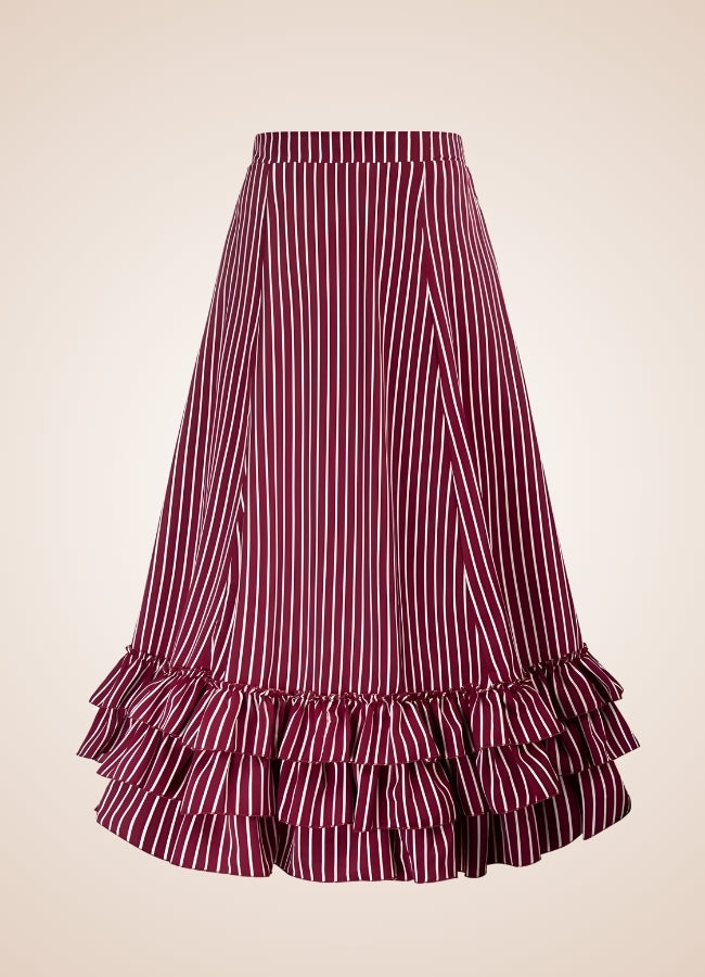 Steampunk Stripped Maxi Skirt - Steampunk Australia