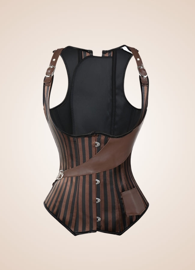 Steampunk Strips Pattern Corset - Steampunk Australia