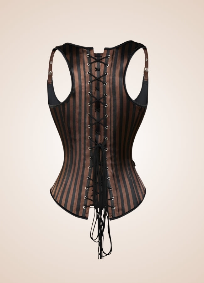 Steampunk Strips Pattern Corset - Steampunk Australia