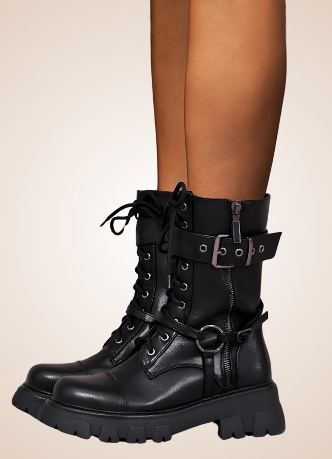 Steampunk Style Zipper Boots - Steampunk Australia