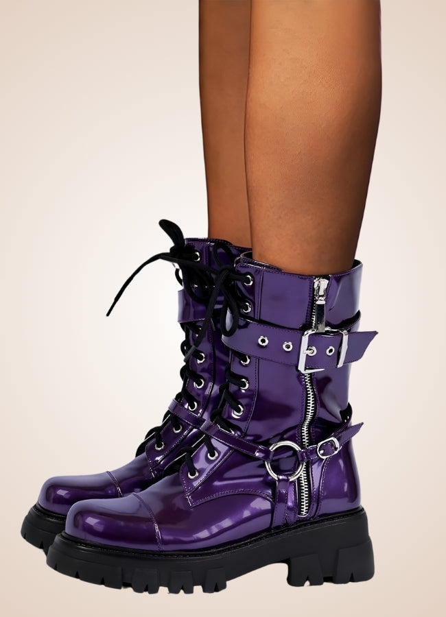 Steampunk Style Zipper Boots - Steampunk Australia
