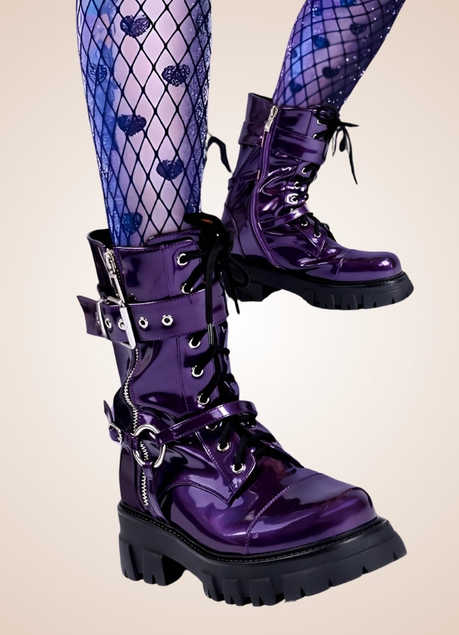Steampunk Style Zipper Boots - Steampunk Australia