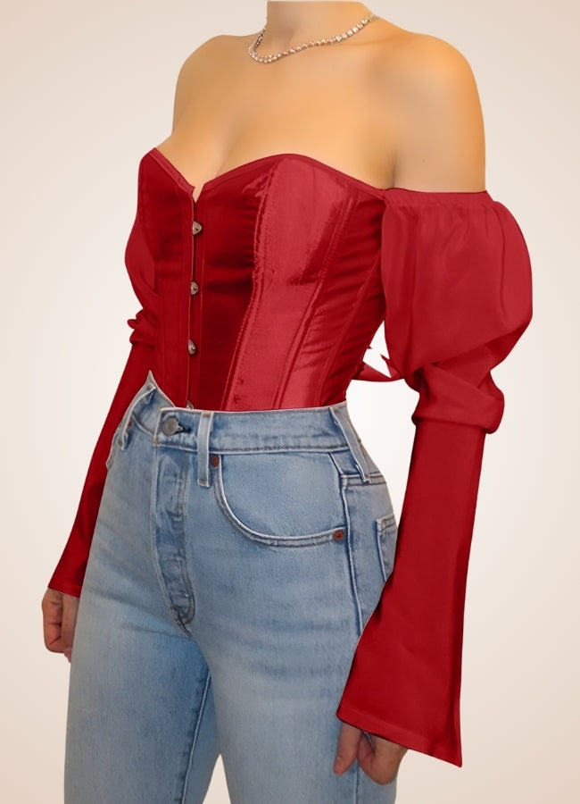 Steampunk Victorian Long Sleeve Corset - Steampunk Australia