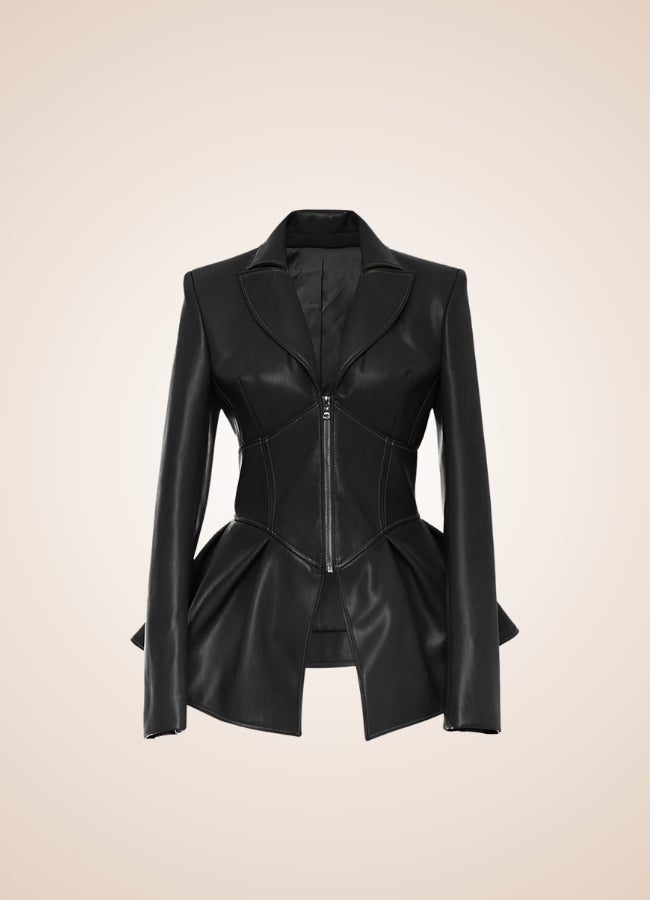 Steampunk Women's Leather Zipper Jacket - Steampunk Australia