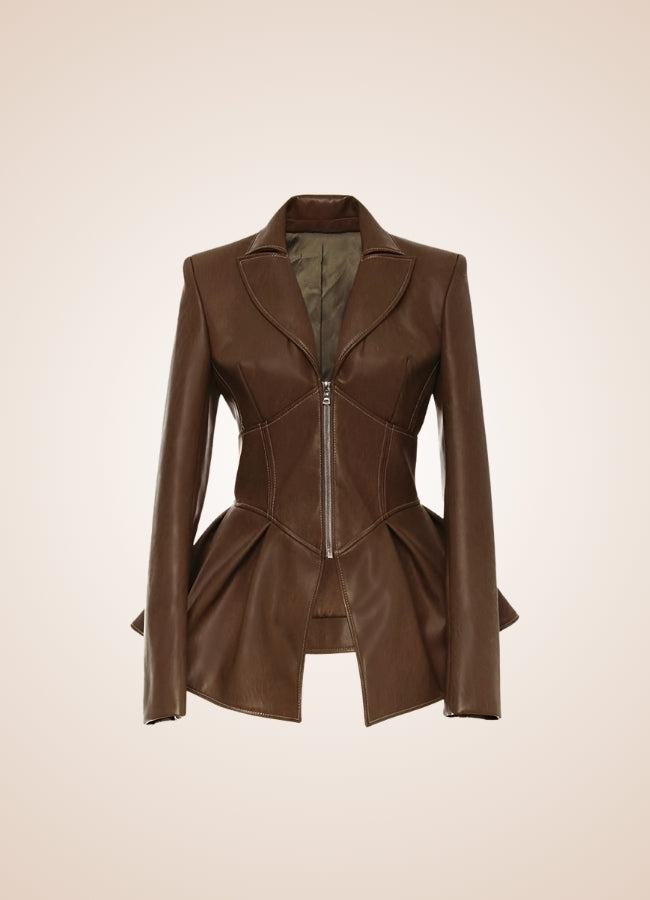 Steampunk Women's Leather Zipper Jacket - Steampunk Australia